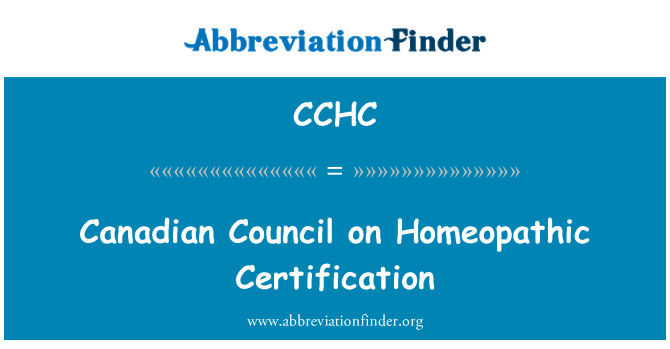 CCHC: Kanadskega Sveta za homeopatska potrjevanje