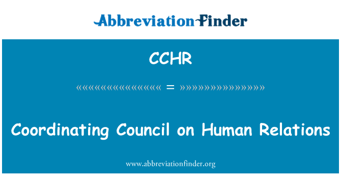 CCHR: Coordinating Council on Human Relations