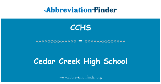 CCHS: Cédrus Creek High School