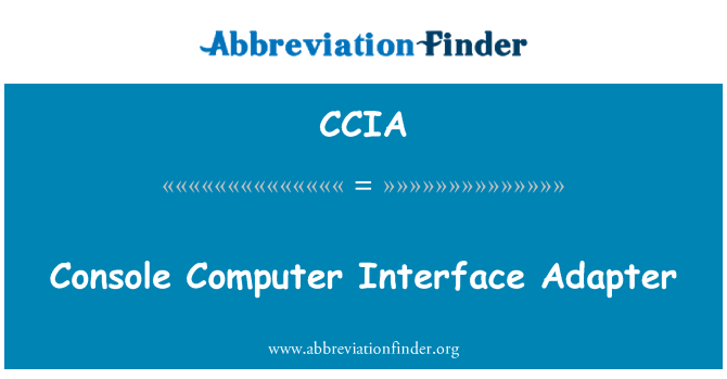 CCIA: Konzola računalniški vmesnik Adapter