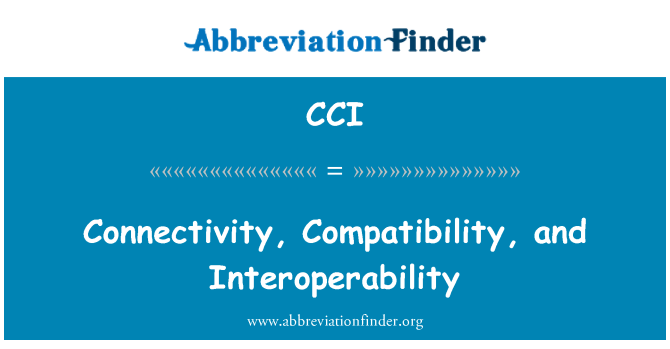 CCI: Připojení, kompatibility a Interoperability