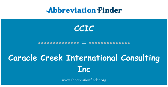 CCIC: Caracle Creek međunarodnom savjetovanju Inc
