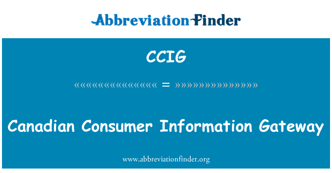 CCIG: Canadian Consumer Information Gateway