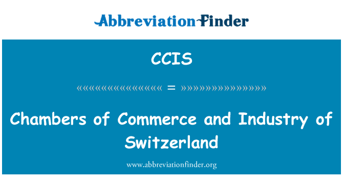 CCIS: Dewan-Dewan Perniagaan dan industri di Switzerland