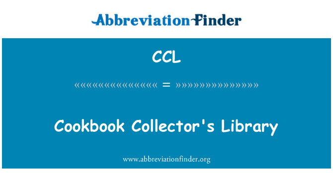 CCL: Cookbook Collector's Library