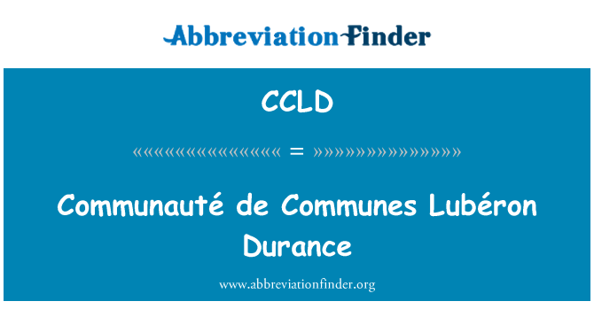 CCLD: Communauté de Communes Lubéron Durance