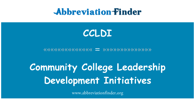 CCLDI: Community College, vezetői fejlesztési kezdeményezések