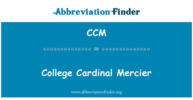 CCM: College Cardinal Mercier