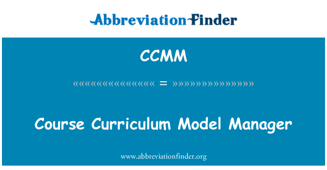 CCMM: Course Curriculum Model Manager