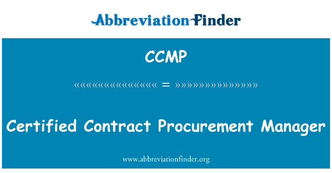 CCMP: Zertifizierten Vertrag Procurement Manager
