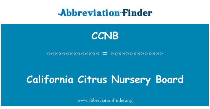 CCNB: California Citrus plantskola Board