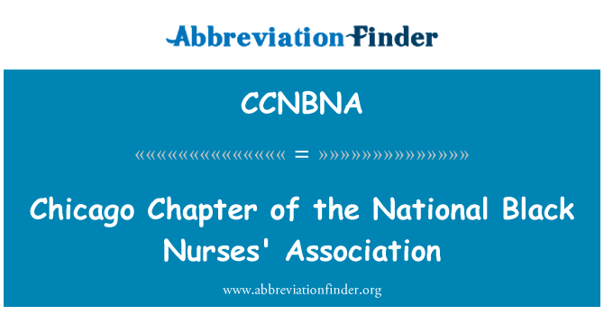 CCNBNA: Σικάγο κεφάλαιο της εθνικής μαύρο Nurses' Association