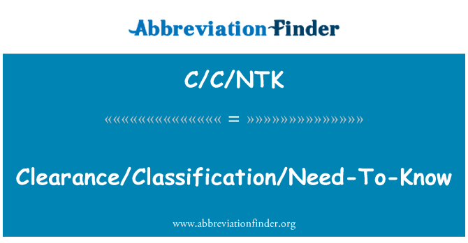 C/C/NTK: Abfertigung/Klassifikation/Need-To-Know