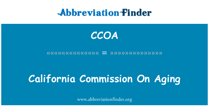 CCOA: Commissione California sull'invecchiamento
