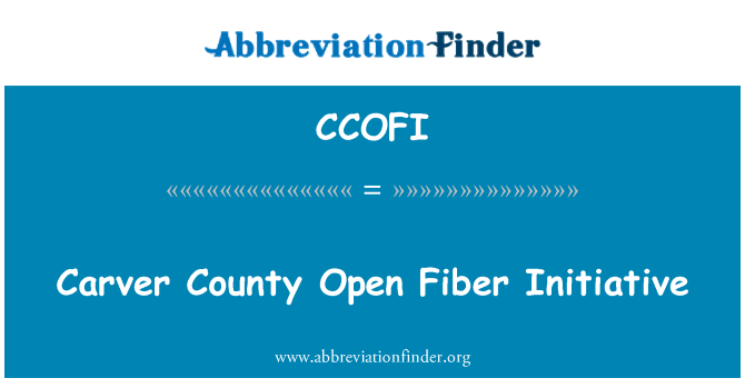 CCOFI: Carver County Open Fiber iniciatīva