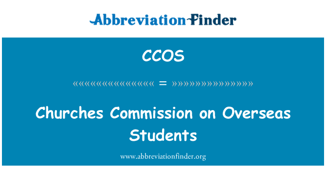 CCOS: Churches Commission on Overseas Students