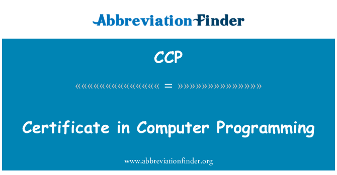 CCP: Certyfikat w programowaniu