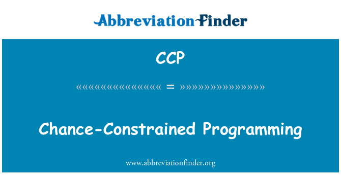 CCP: Šance omezené programování