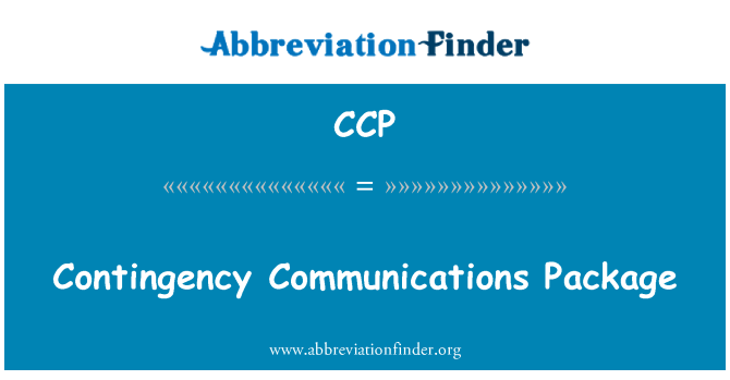 CCP: Pacote de comunicações de emergência