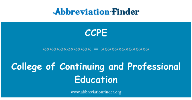 CCPE: जारी रखने और व्यावसायिक शिक्षा के महाविद्यालय