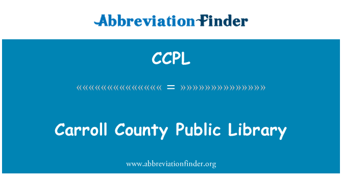 CCPL: Carroll County Public Library