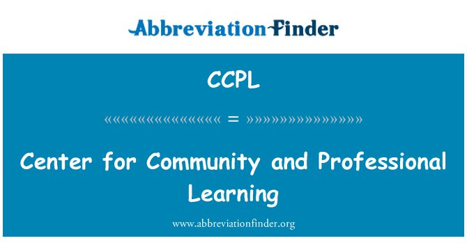 CCPL: Center for Community and Professional Learning