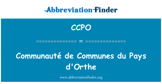 CCPO: Communauté de Communes du Pays d'Orthe