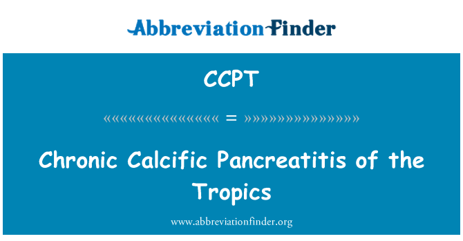 CCPT: 열 대의 Calcific 만성 췌 장 염