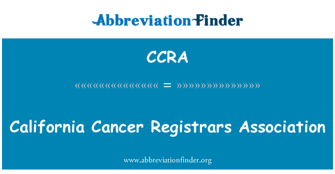 CCRA: 加州癌症登記協會