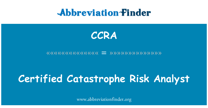 CCRA: 认证的巨灾风险分析师