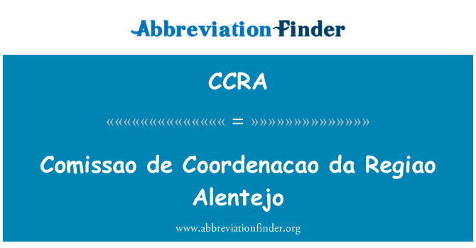 CCRA: Comissao de Coordenacao dóna Regiao Alentejo