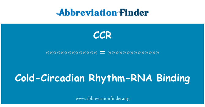 CCR: 감기 Circadian 리듬 RNA 바인딩