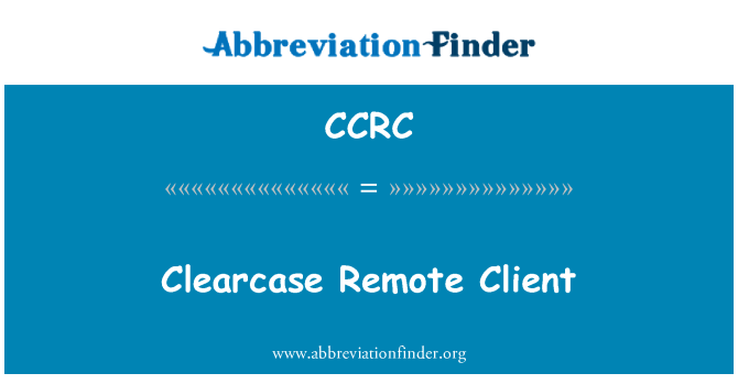 CCRC: Cleient Clearcase o bell