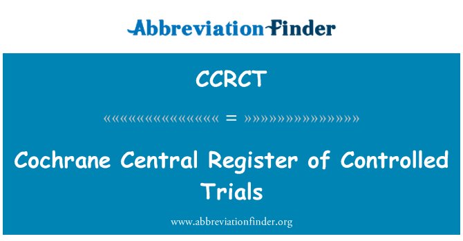 CCRCT: Cochrane Keski rekisteri kontrolloiduissa kokeissa
