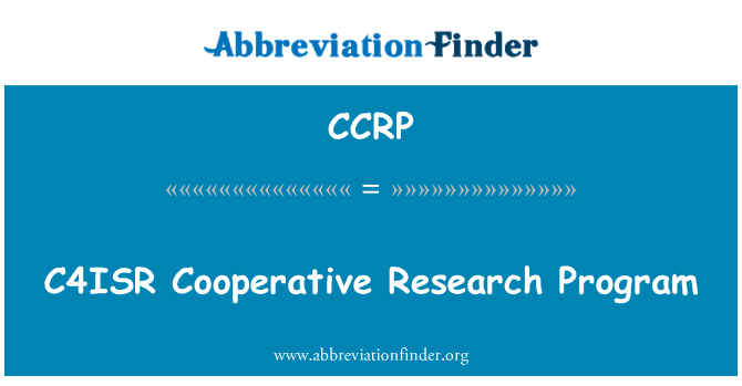 CCRP: Programma di ricerca cooperativa C4ISR