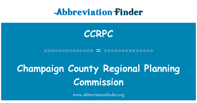CCRPC: Comissão de planeamento de Champaign County Regional
