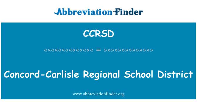 CCRSD: Concord Carlisle Regional Sekolah Daerah