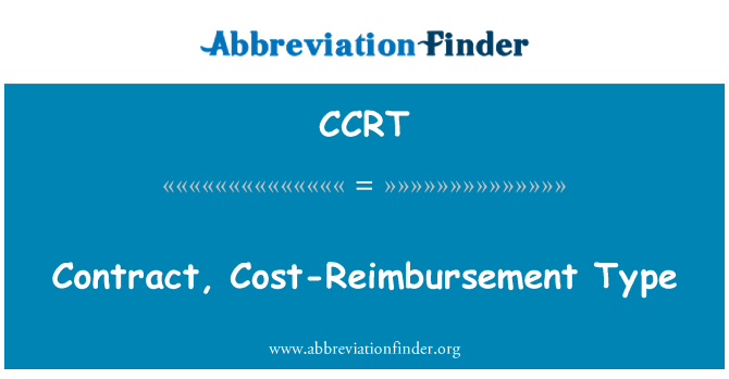 CCRT: Kontrakt, godtgørelse af omkostninger Type