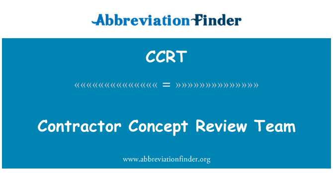 CCRT: ٹھیکیدار تصور کا جائزہ ٹیم