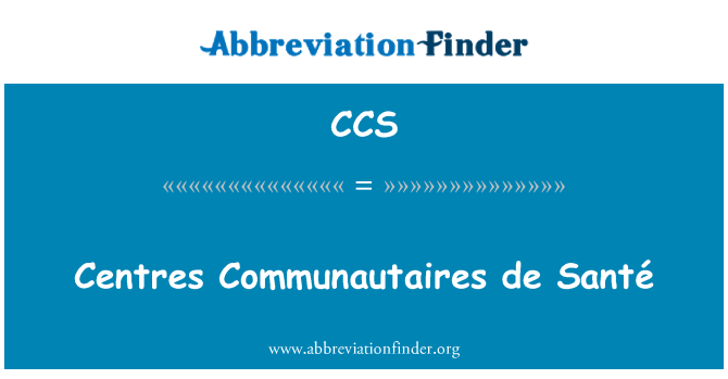 CCS: Zentren Communautaires de Santé