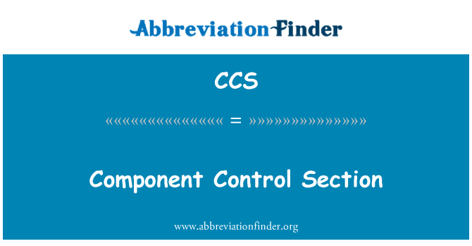 CCS: Секция управления компонента