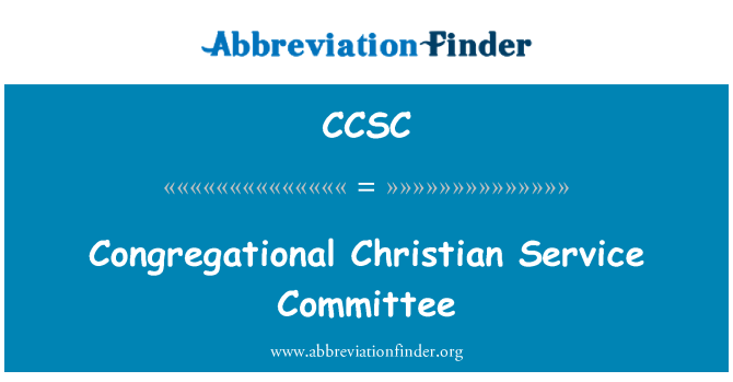 CCSC: Comitè congregacionals Christian servei