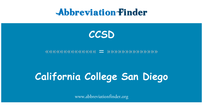 CCSD: California Kulleġġ San Diego