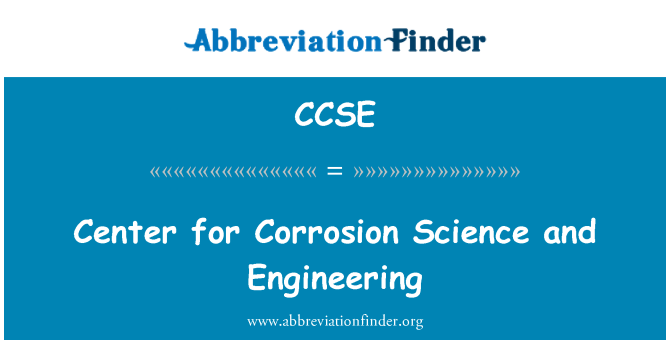 CCSE: מרכז קורוזיה מדע והנדסה