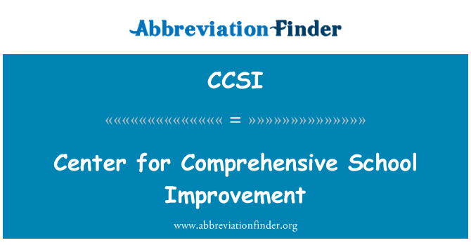 CCSI: Senter for omfattende School forbedring