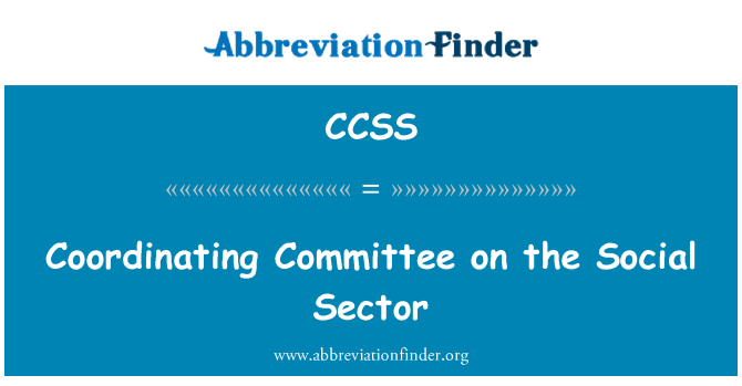 CCSS: Coordinating Committee on the Social Sector