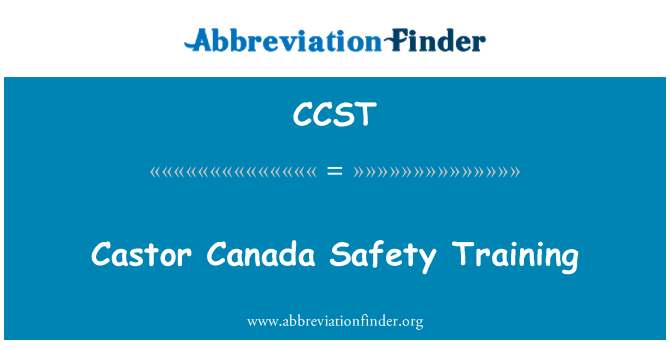 CCST: Castor Kanada sekirite antrènman