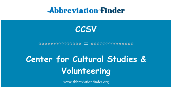 CCSV: Senter for kulturelle studier & frivillig