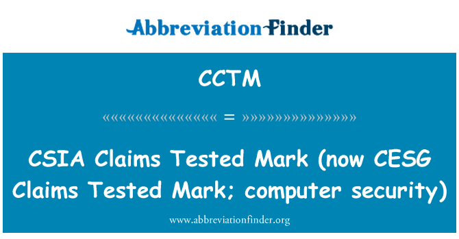 CCTM: CSIA reclamacions provat Mark (ara CESG reclamacions provat Mark; seguretat informàtica)