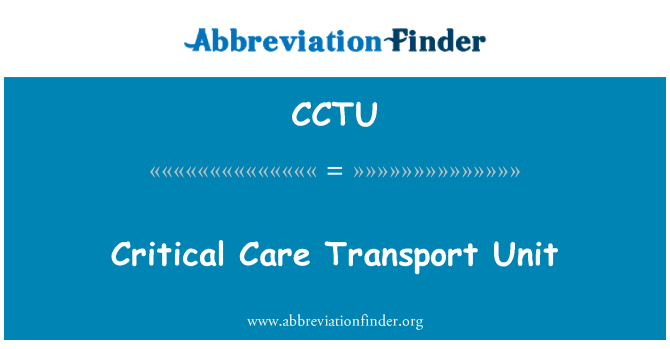 CCTU: Kritisko Care transporta vienība